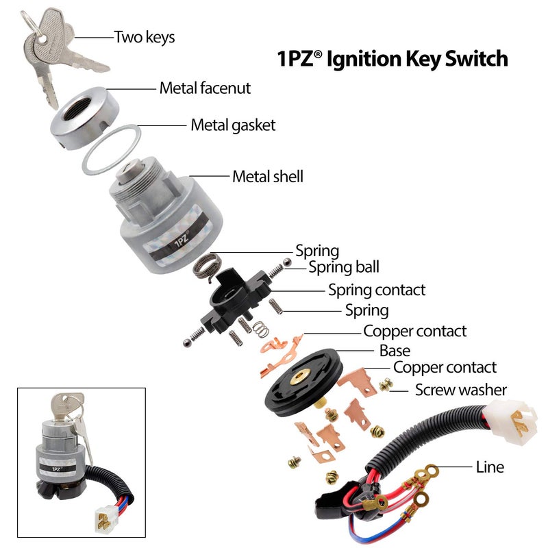 1PZ مفتاح تشغيل 1PZ KL2-K01 لجرار كوباتا L2501 L2600 L2800 L3000 L3200 L3400 L3700 L3800 L4300 L4400 MX4700 MX5000 MX5100 TC020-31820 TC020-31822 - Image 2